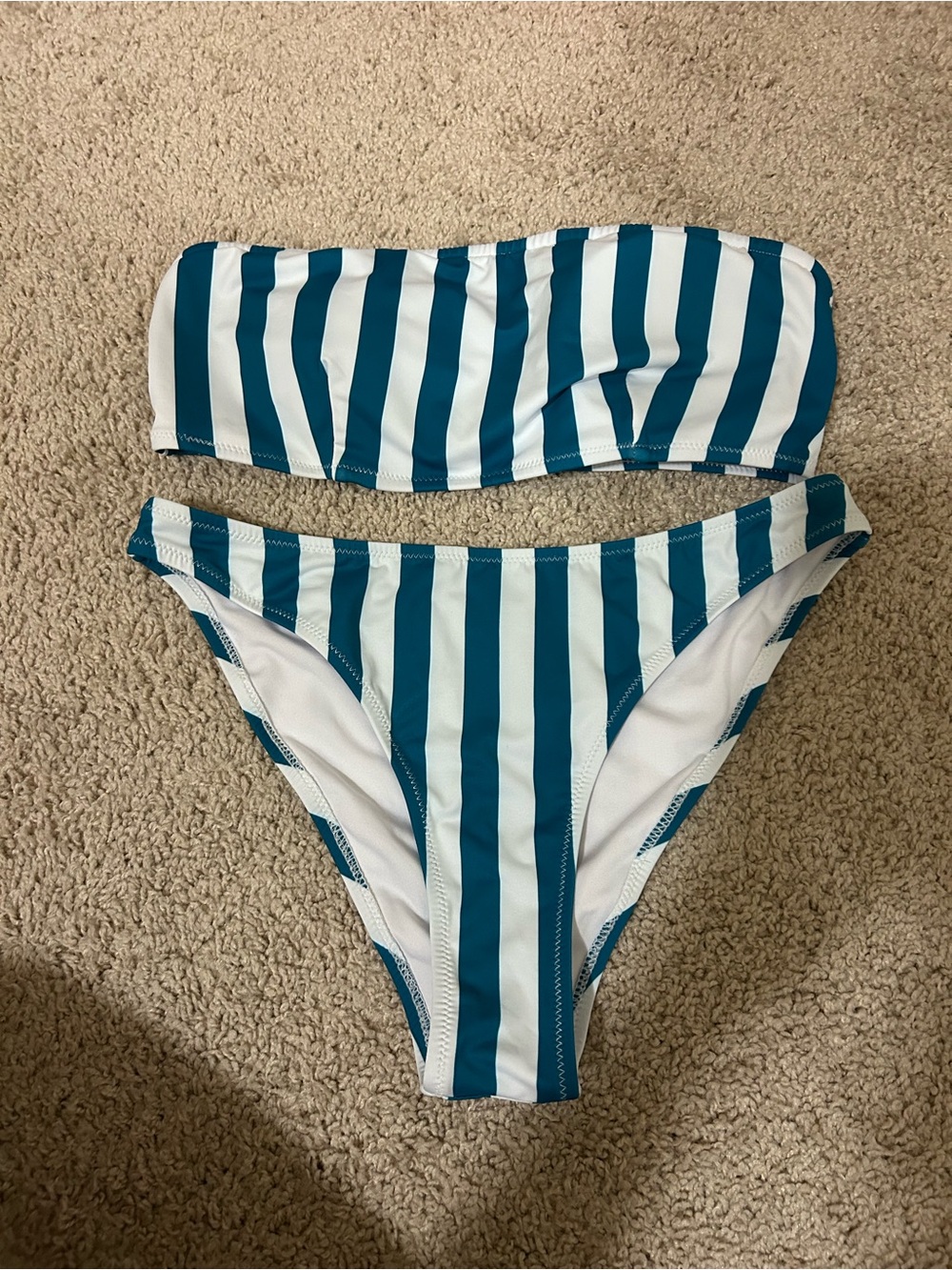 Cupshe Striped Teal Bikini